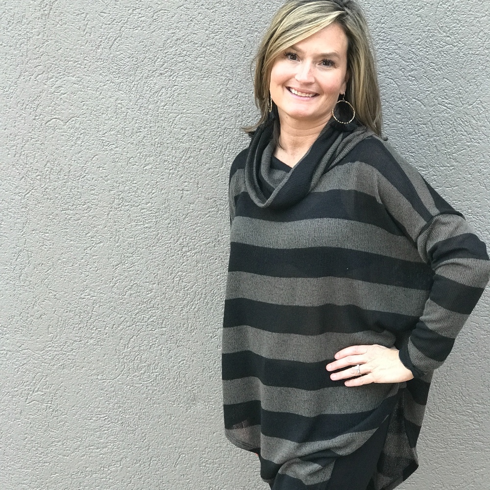It's on Point Tunic Sweater, Olive and Black